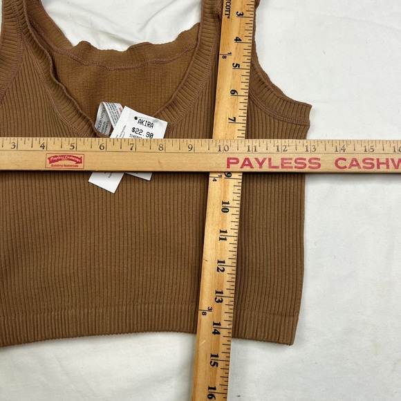 NWT Akira Tan Round Neck Cropped Sleeveless Tank M/L A020824 - Picture 4 of 5